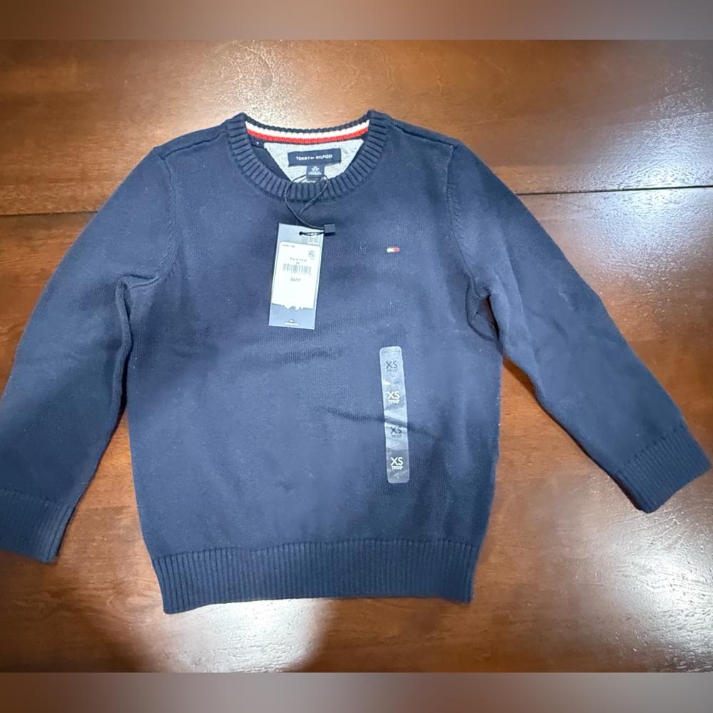 Tommy Hilfiger. Boys Navy Blue Crewneck Sweater
